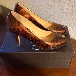 Cole Haan Brown Tortoise Print Heels